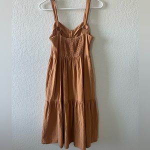 Burnt orange midi dress